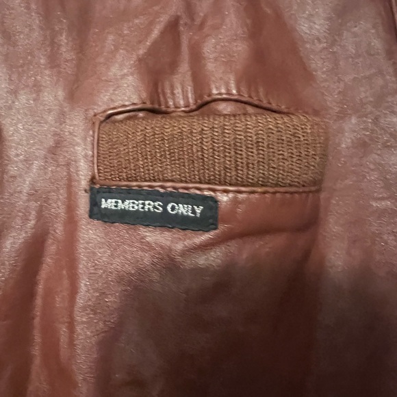 Men’s Member’s Only Vintage Brown Leather Bomber Jacket 44 - Picture 4 of 11